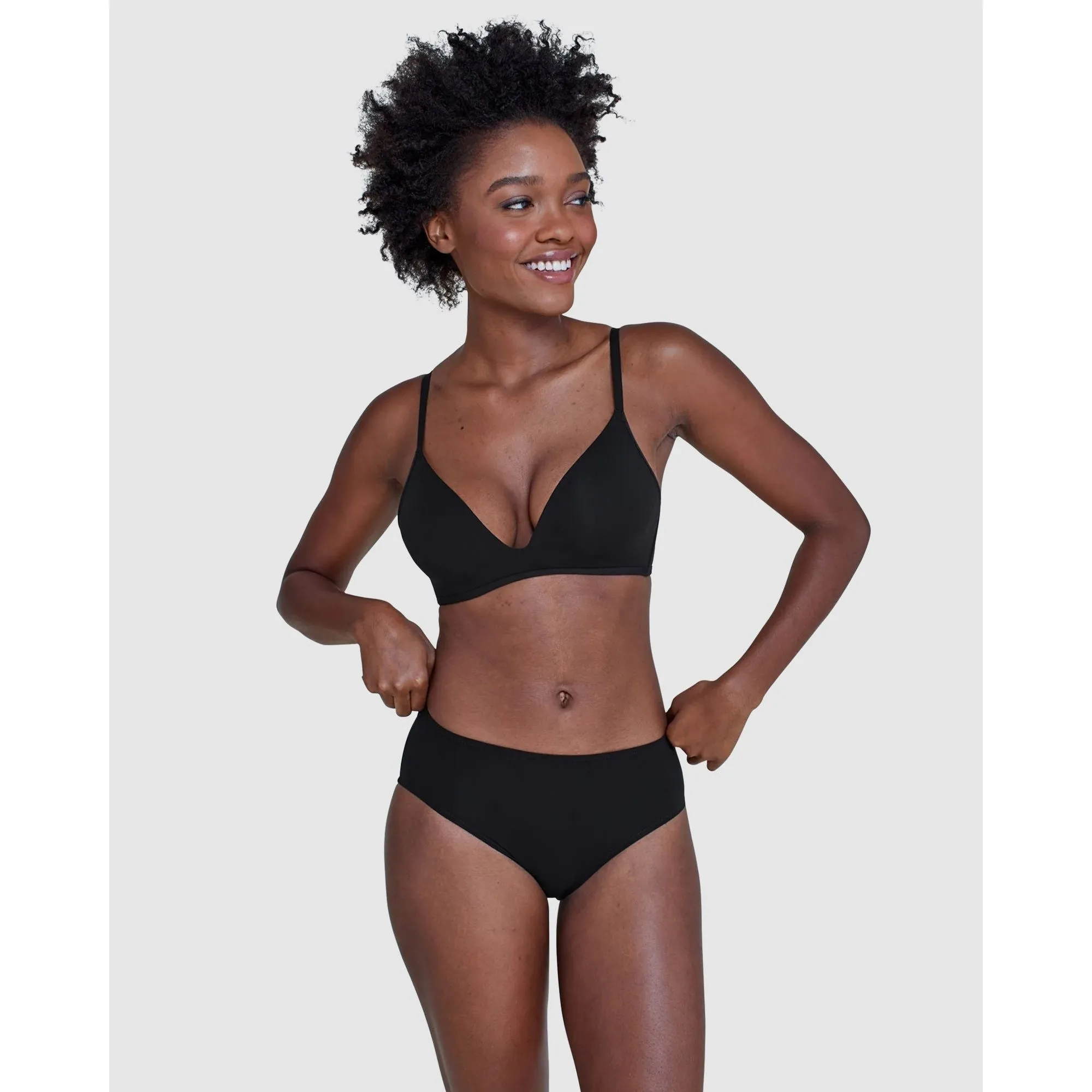 Prestige Wirefree Push Up Plunge Bra Black