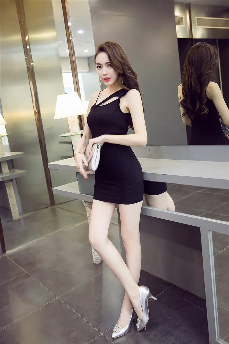 Pure Color Casual Sleeveless Spaghetti Straps Short Dress