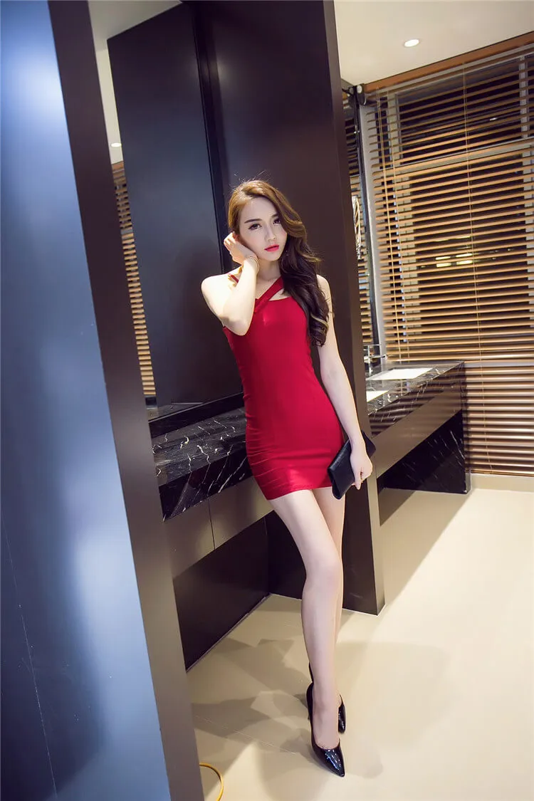 Pure Color Casual Sleeveless Spaghetti Straps Short Dress
