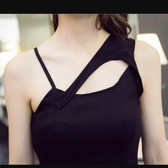Pure Color Casual Sleeveless Spaghetti Straps Short Dress