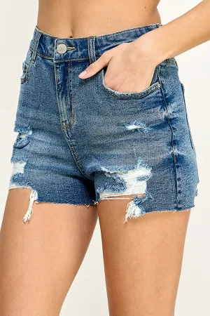 "Beach Day" Dark Denim Shorts
