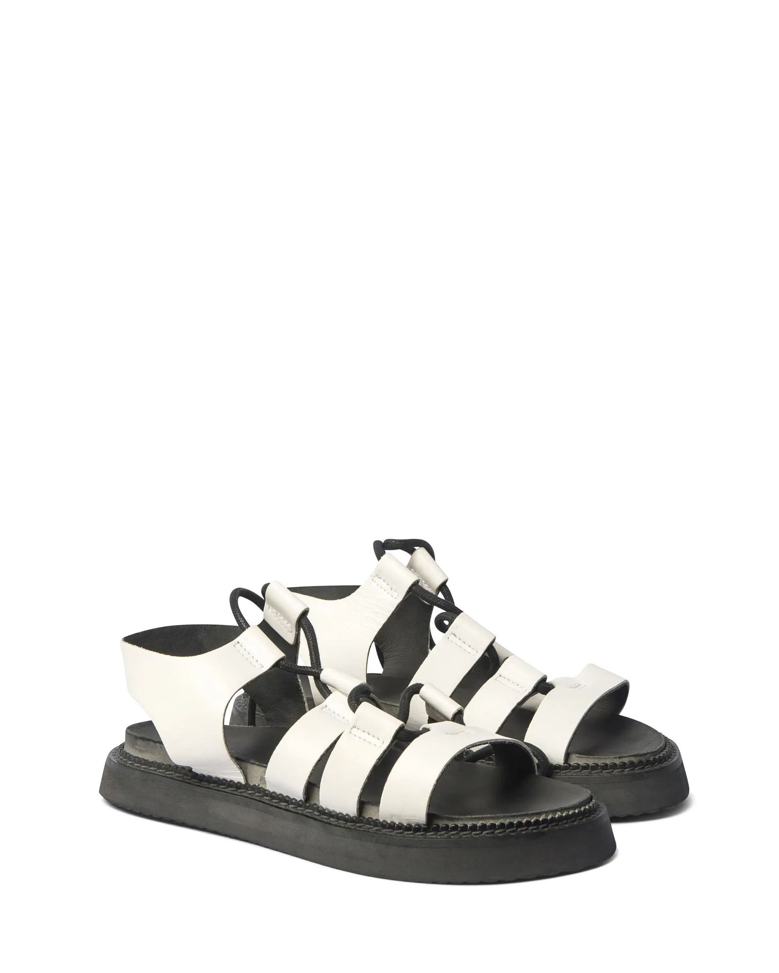 record sandal - white