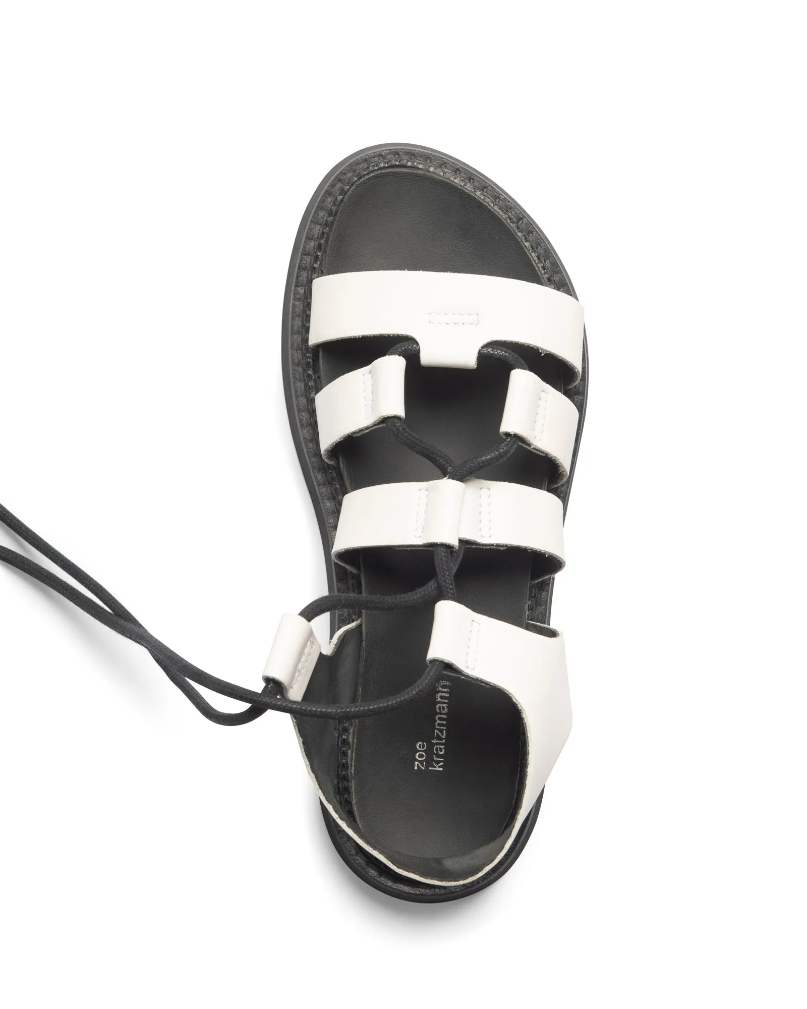 record sandal - white