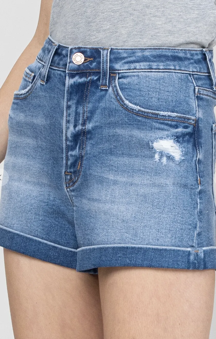 Self faced Cuff Denim Shorts-Clearance