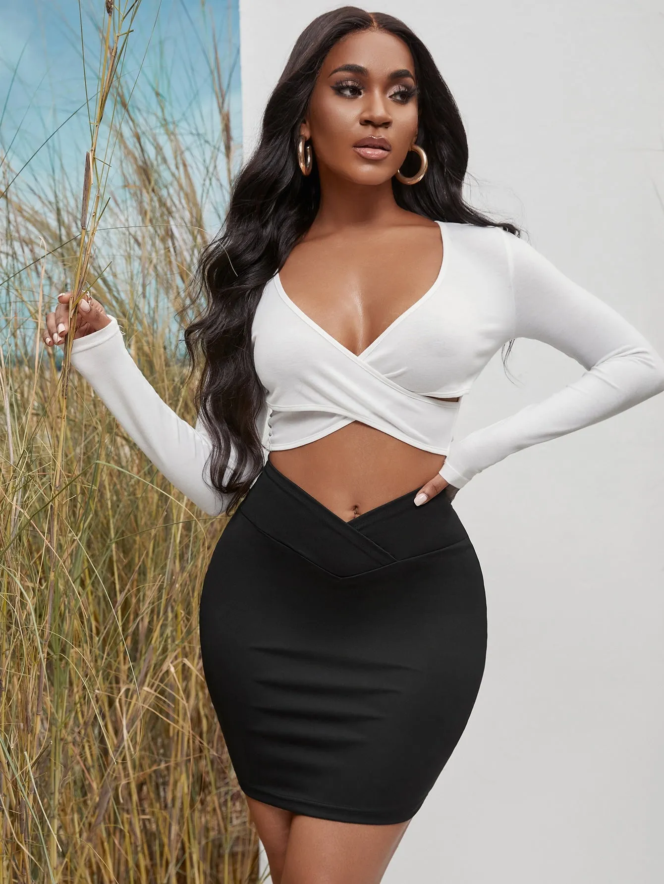 Sexy Plain Natural Short Women Skirt
