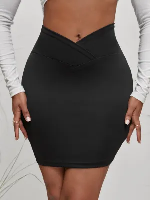 Sexy Plain Natural Short Women Skirt