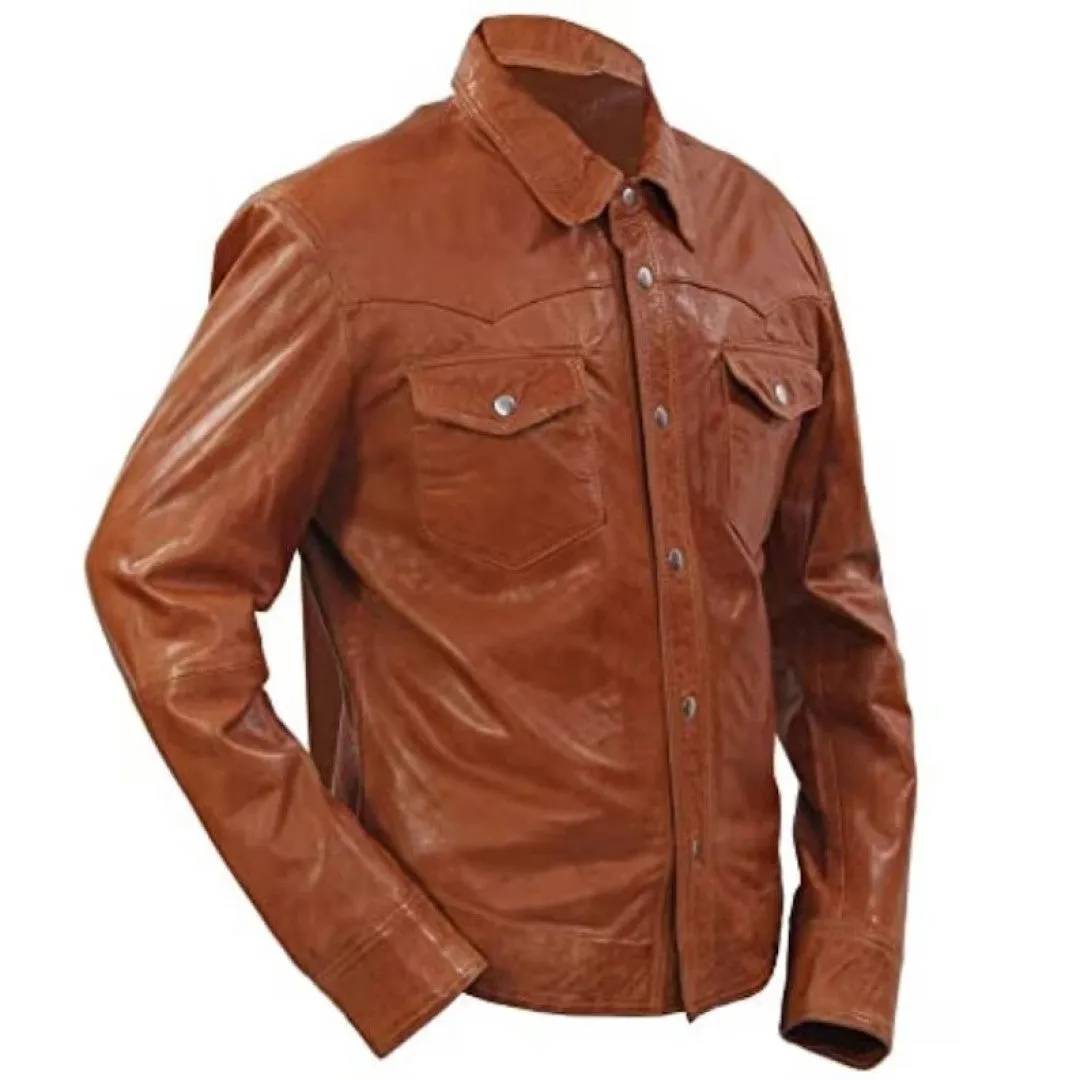 Sheep Leather Brown Shirt