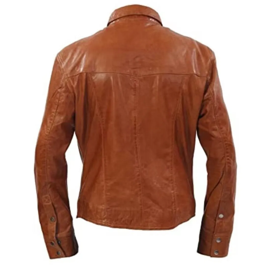Sheep Leather Brown Shirt