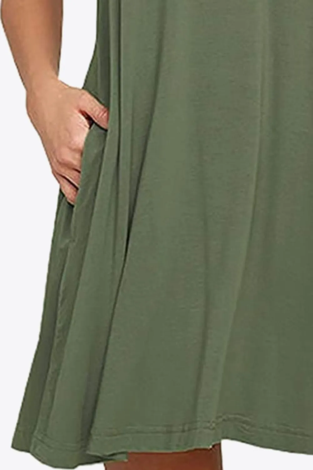 Sleeveless Dress with Pockets - Full Size Round Neck - Comfortable and Stylish