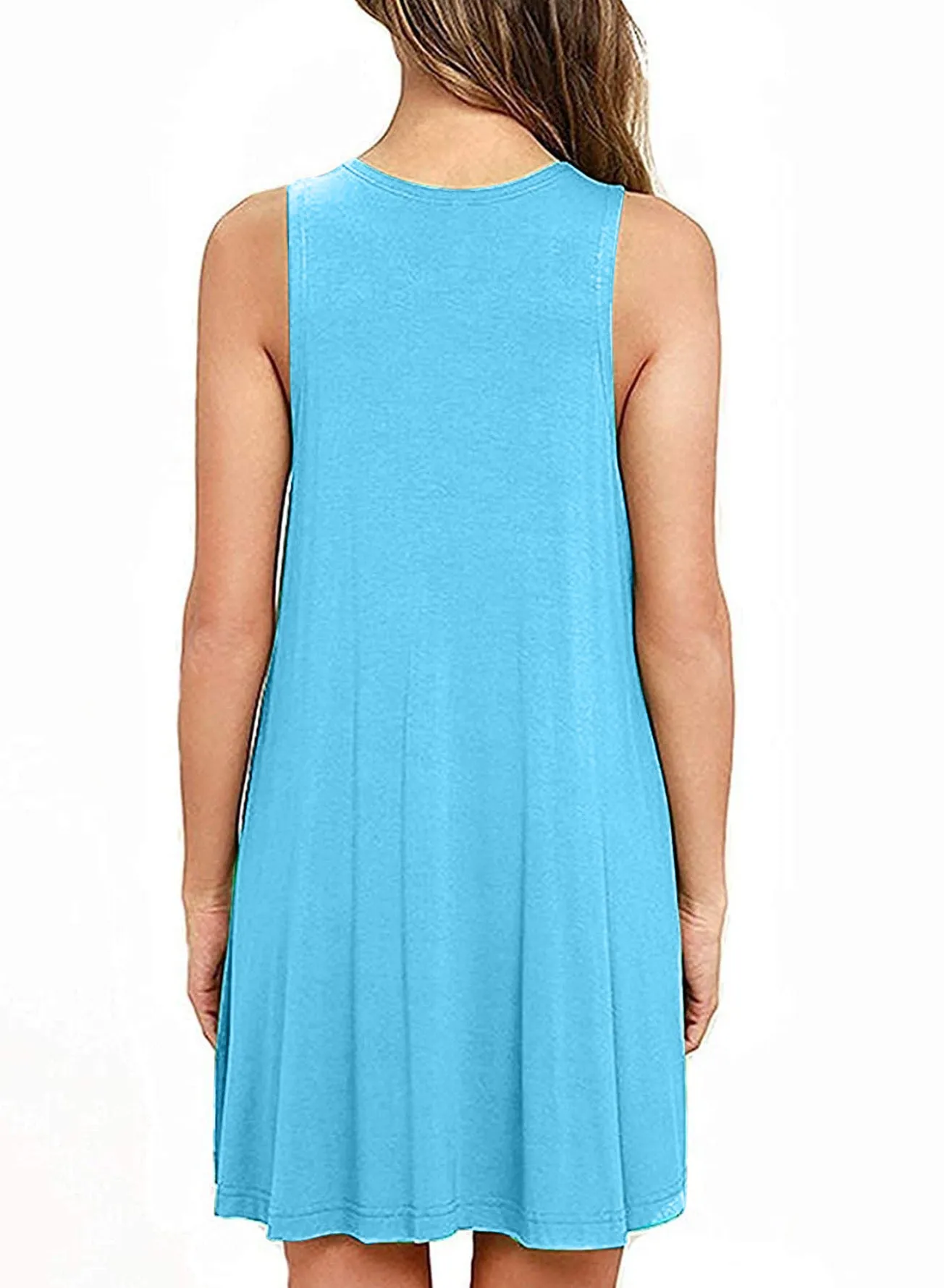 Sleeveless Dress with Pockets - Full Size Round Neck - Comfortable and Stylish