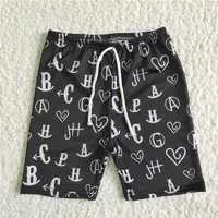 SS0003  Black Alphabet Swim Shorts