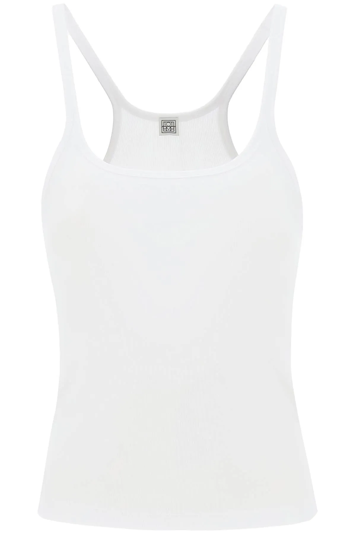 Toteme scoop neck rib tank top 213 458 772 WHITE