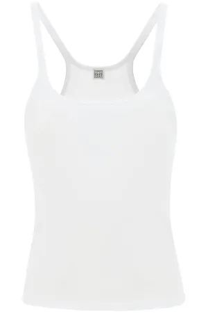 Toteme scoop neck rib tank top 213 458 772 WHITE