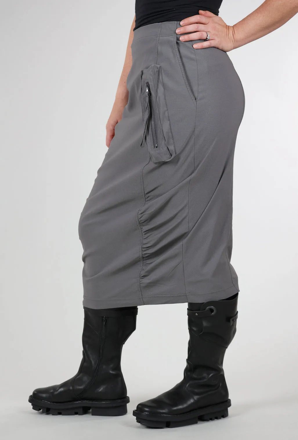 Twill Tech Slim Skirt, Rock