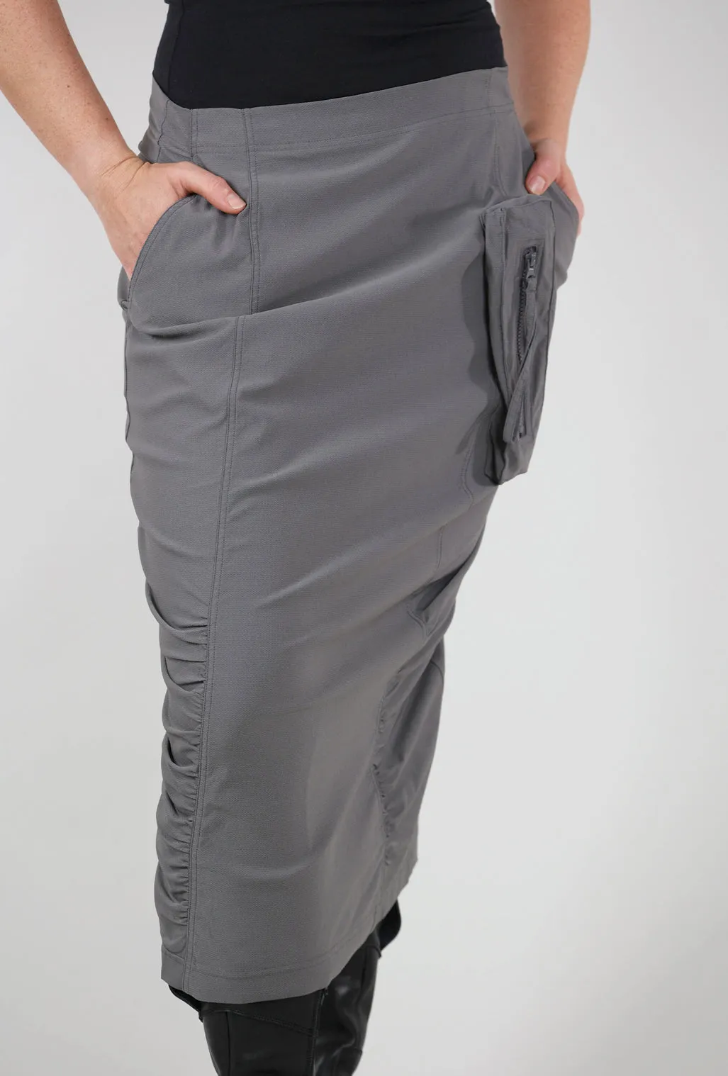 Twill Tech Slim Skirt, Rock