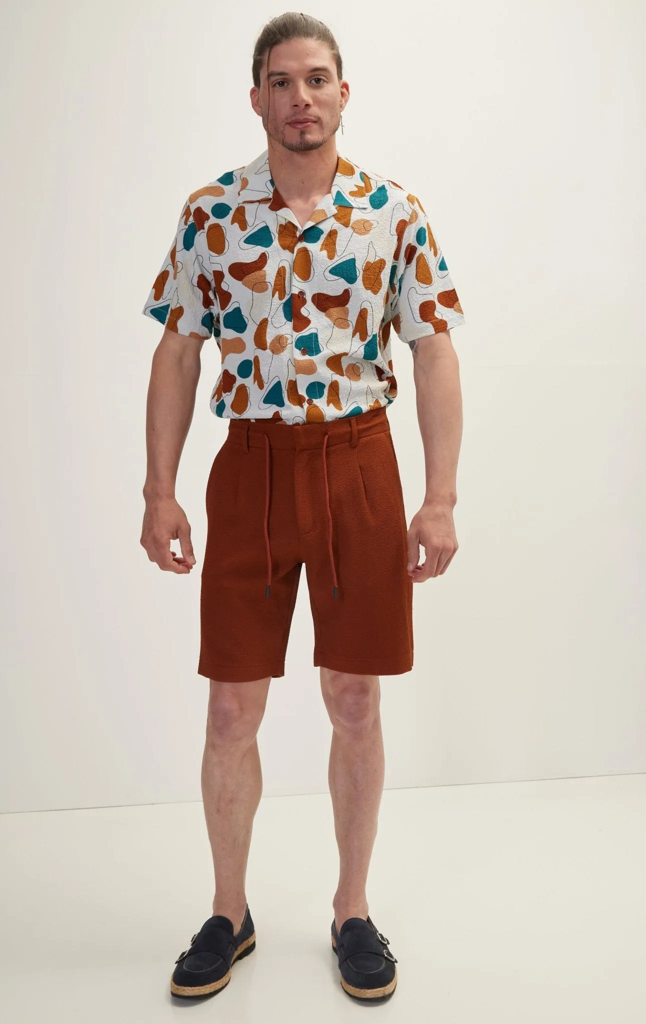 Waffle Stretch Beach Day Shorts - Brown