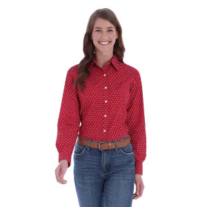 Wrangler Women's Red Western Button Down Shirt